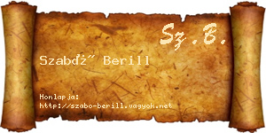 Szabó Berill névjegykártya