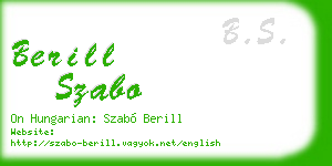 berill szabo business card